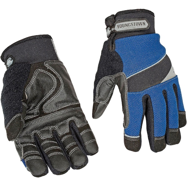 Youngstown Glove Waterproof Work Glove, Waterproof Winter w/ Kevlar, Blue/Black, XL 08-3085-80-XL - main